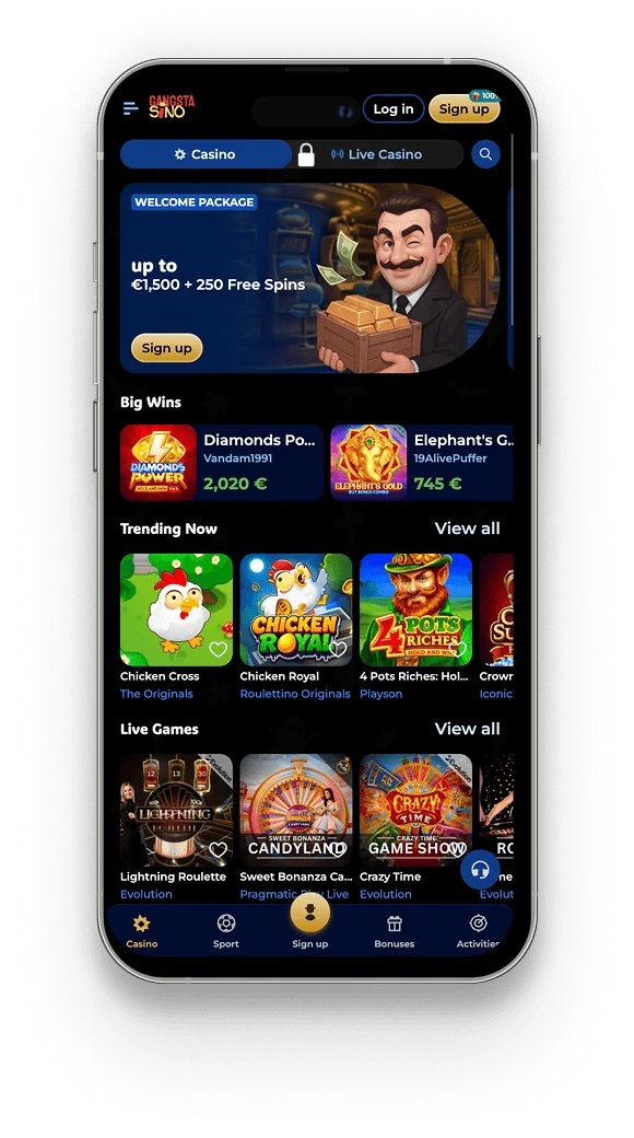 Ganstasino Application